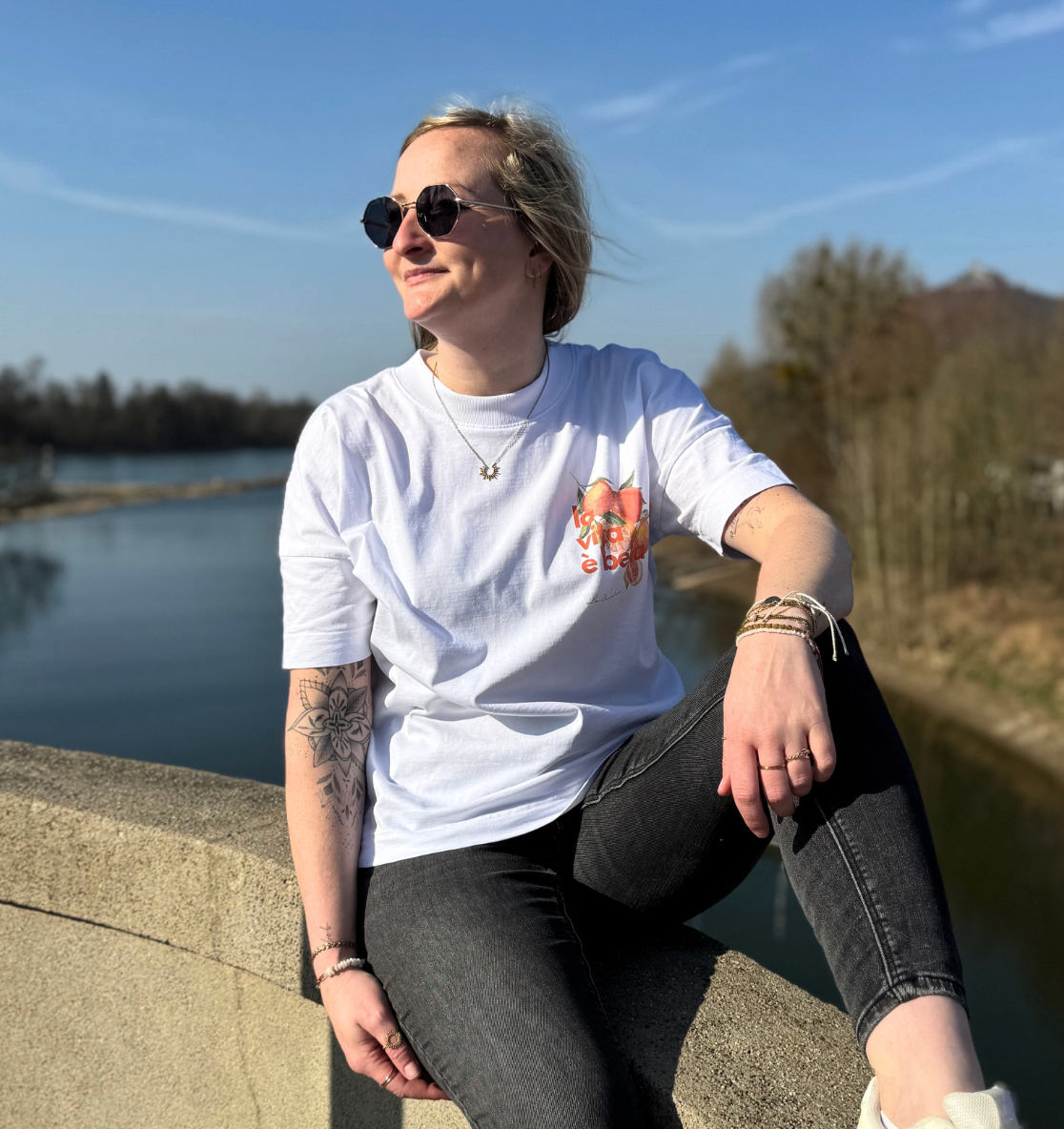 la vita è bella no. 3 - Oversize Shirt & Hoodie Bundle - white