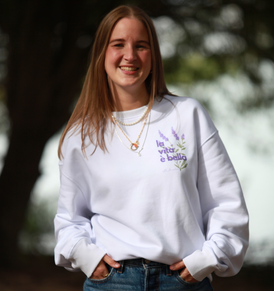 la vita è bella no. 4 - Oversize Shirt & Sweatshirt Bundle - white