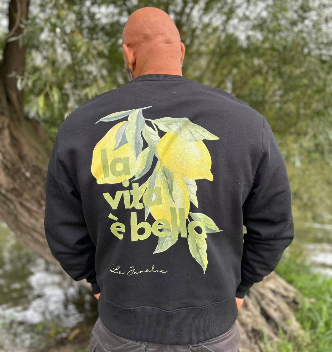 la vita è bella no. 1 - Oversize Shirt & Sweatshirt Bundle - black