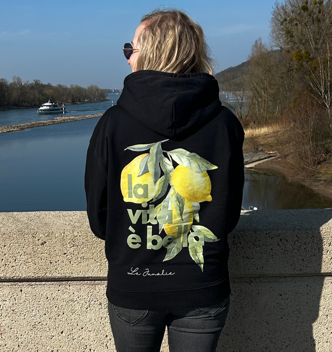 la vita è bella no. 1 - Oversize Shirt & Hoodie Bundle - black