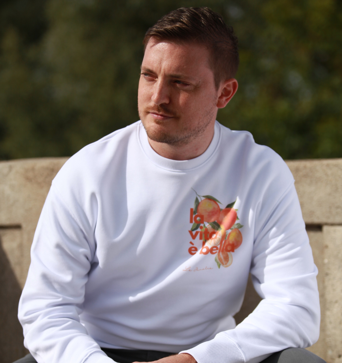 la vita è bella no. 3 - Oversize Shirt & Sweatshirt Bundle - white