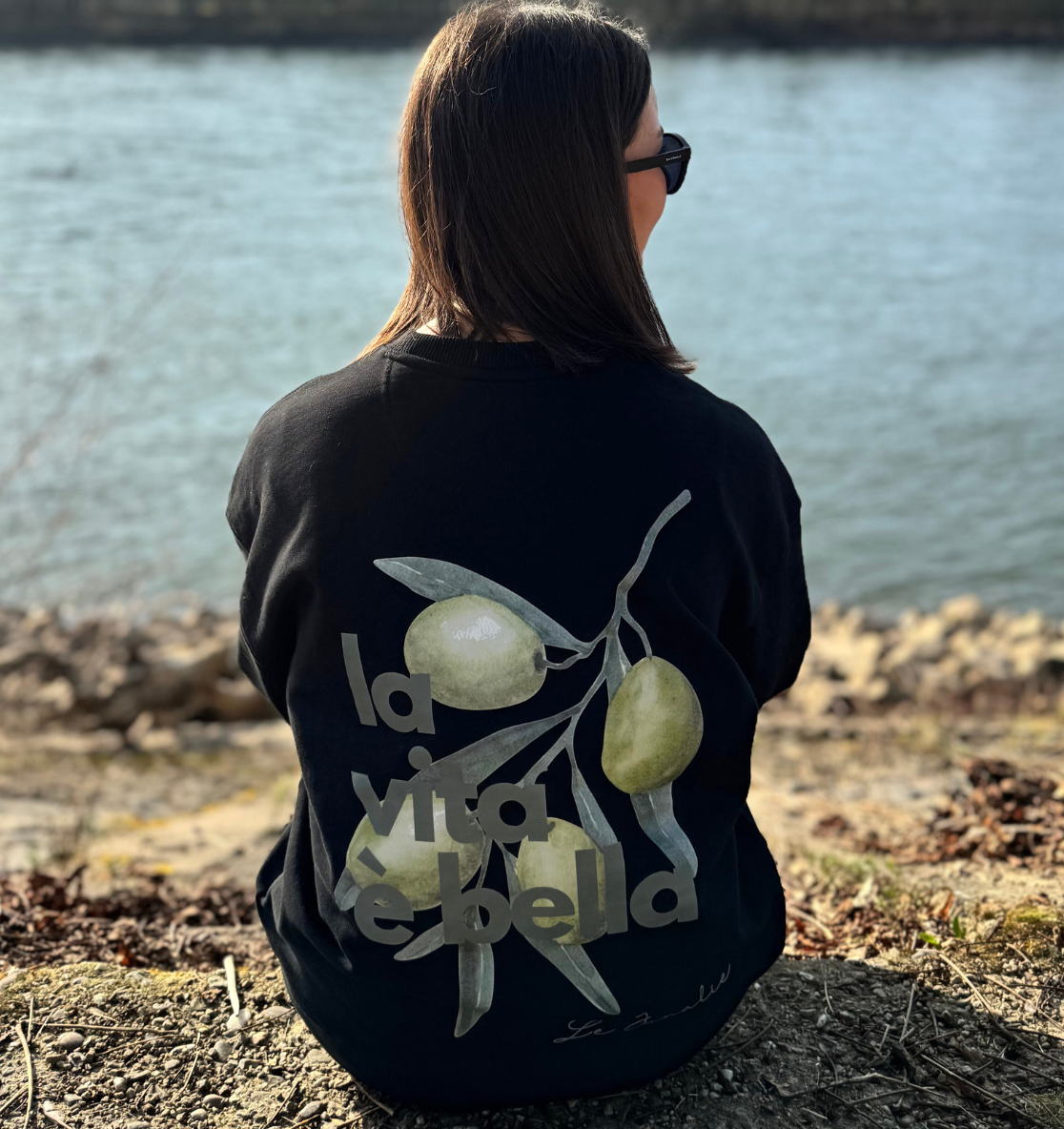la vita è bella no. 2 - Oversize Shirt & Sweatshirt Bundle - black