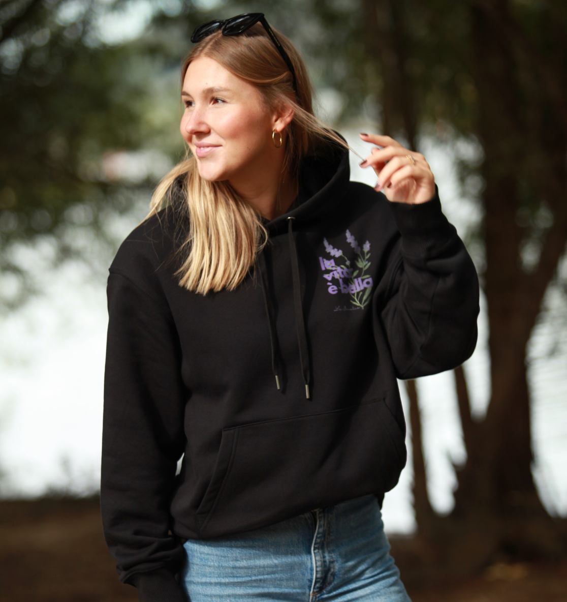la vita è bella no. 4 - Oversize Shirt & Hoodie Bundle - black