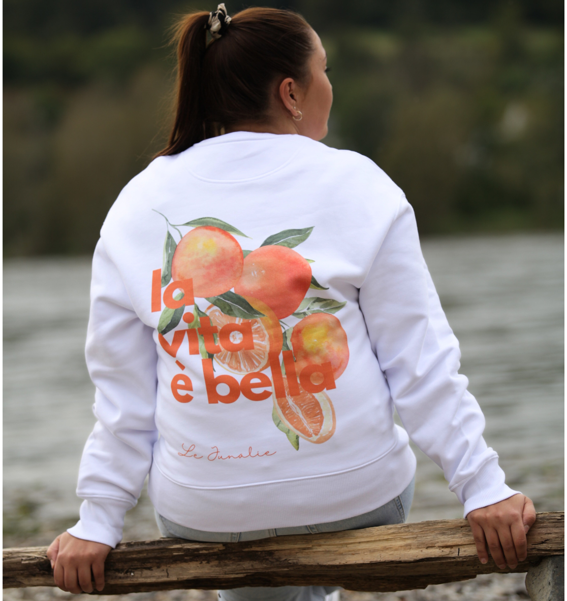 la vita è bella no. 3 - Oversize Shirt & Sweatshirt Bundle - white