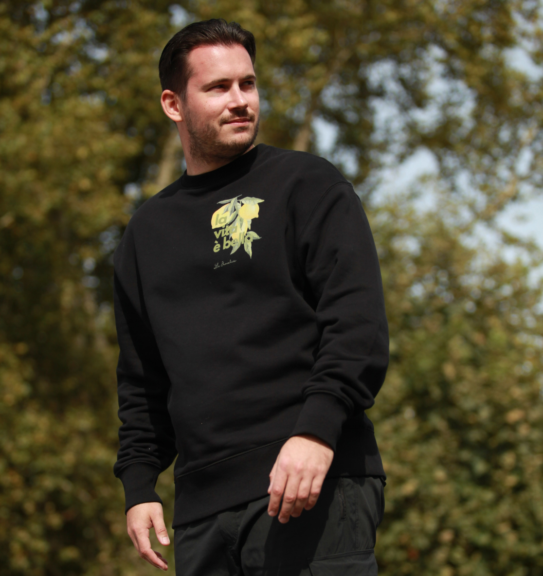 la vita è bella no. 1 - Oversize Shirt & Sweatshirt Bundle - black