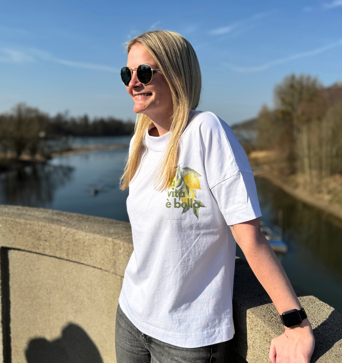 la vita è bella no. 1 - Oversize Shirt & Sweatshirt Bundle - white