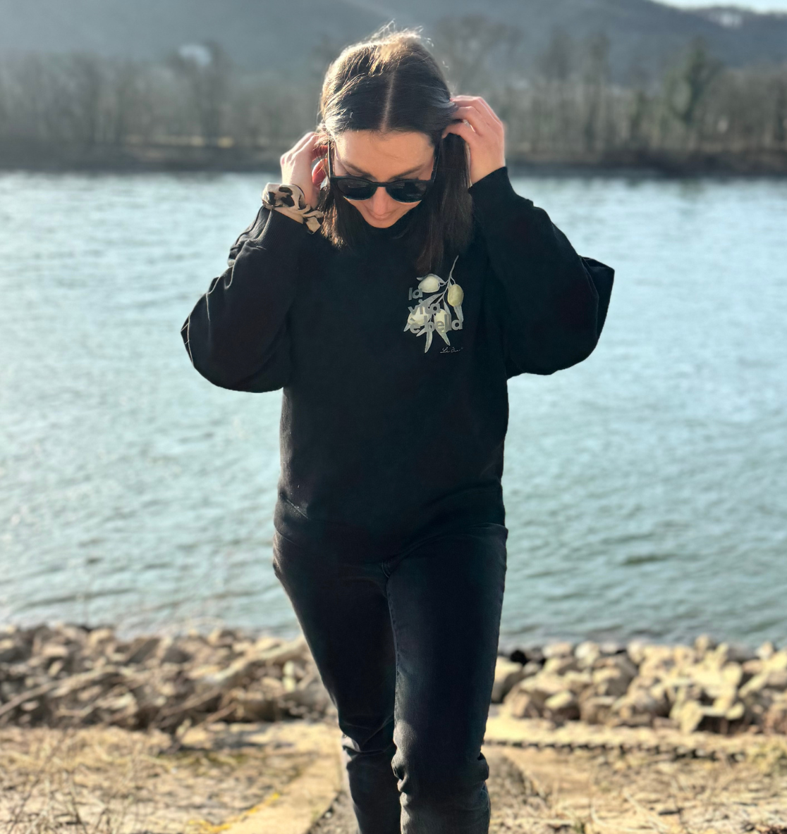 la vita è bella no. 2 - Oversize Shirt & Sweatshirt Bundle - black